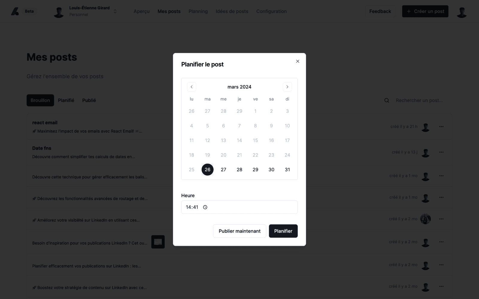Easily schedule the post